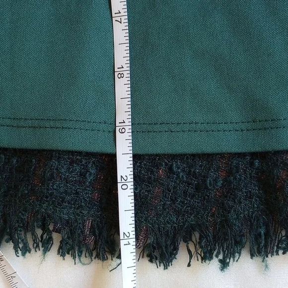 Eva Franco Plaid Circle Mini Skirt 2 MADE IN USA Green Bronze Metallic Lined - Picture 8 of 8